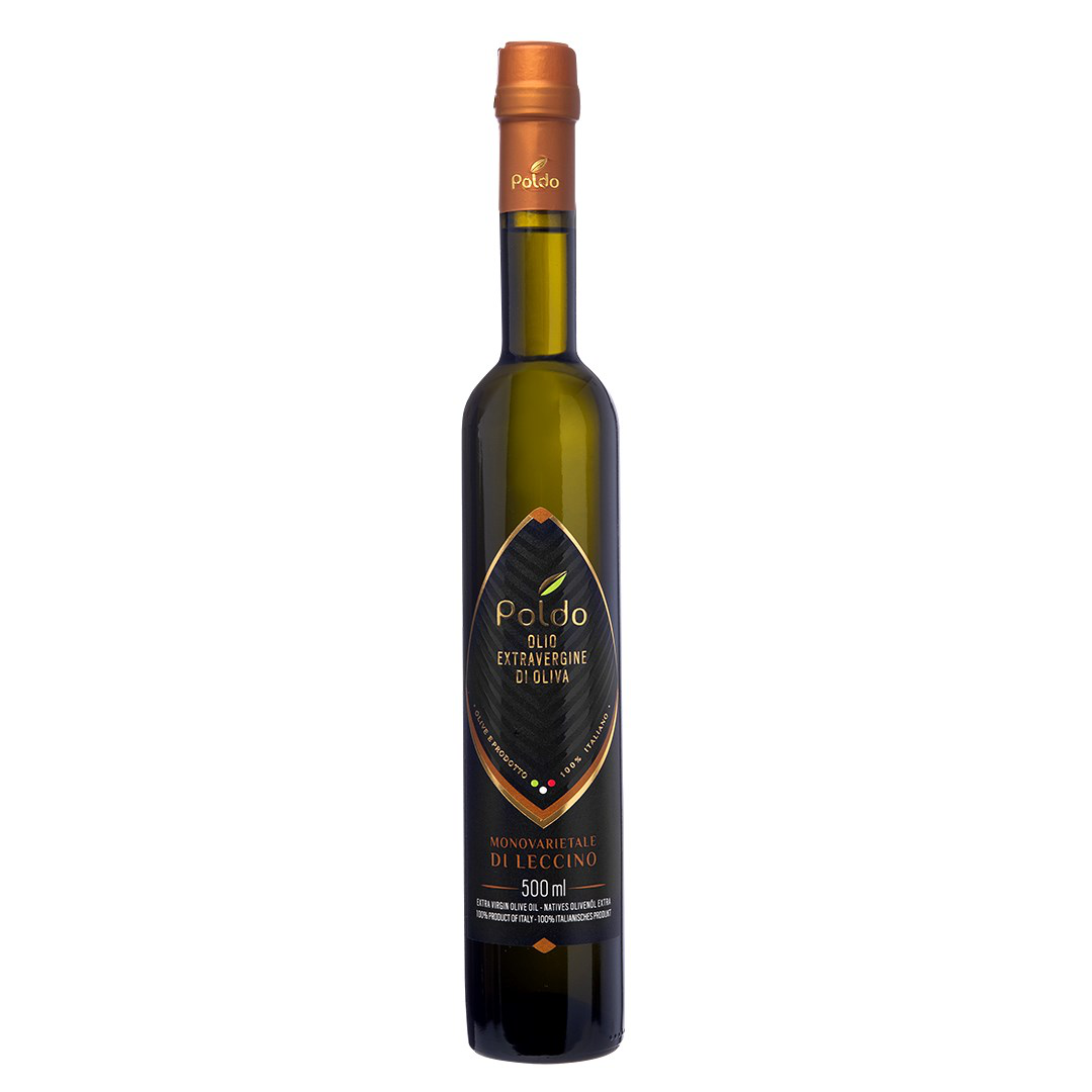 A bottle of Poldo Leccino olive oil