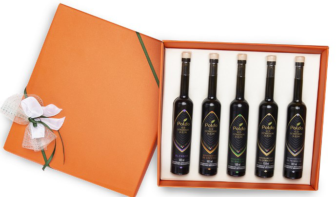 Orange Box mit 5 Flaschen